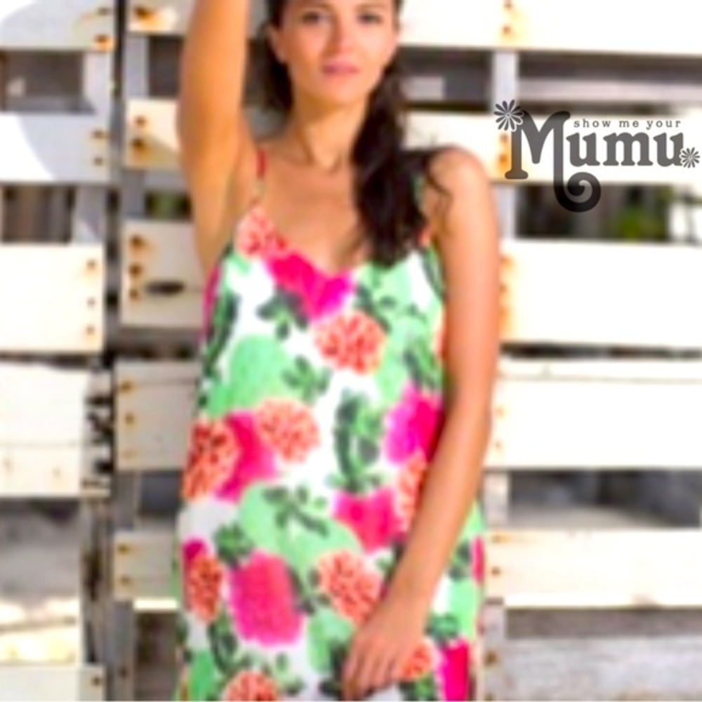 Show Me Your MuMu Floral Maxi Dress in White, Pink, Green